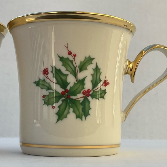 Lenox Holiday Dimensions Fine Porcelain Tea Coffee Cups 2 Dishwasher Saf… - Picture 7 of 9